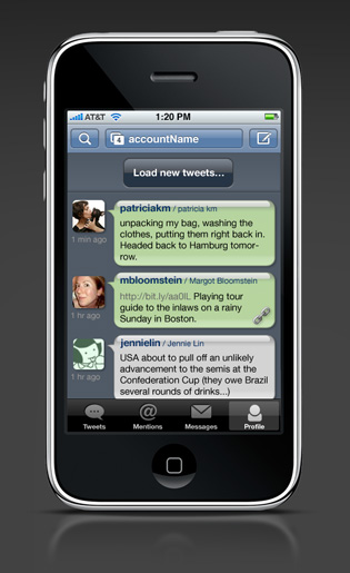 iPhone interface